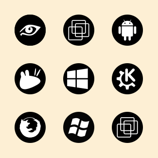 System Black Circles icons pack