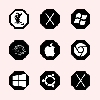 System Black Octagons icons pack