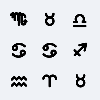 Zodiac signs icons pack