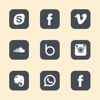 Social flat icons pack