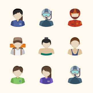 Sporting avatars icons pack