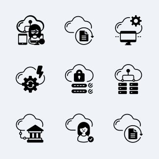 Cloud Technology Fill -  Group of networked icons pack