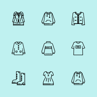 Clothes Lines Set icons pack