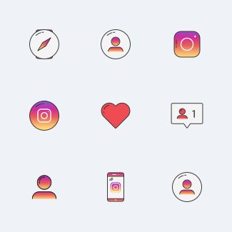 Instagram UI - Colored icons pack