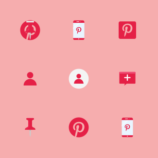 Pinterest UI - Flat icons pack