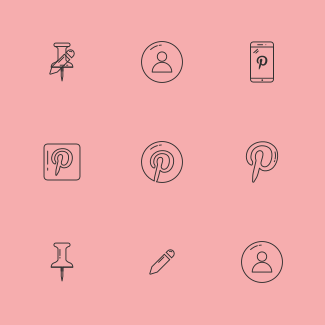 Pinterest UI icons pack