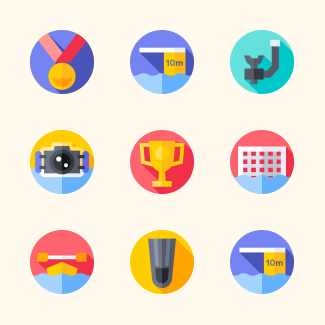 Aquatic Sports icons pack