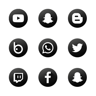 Social Media | Black & White icons pack