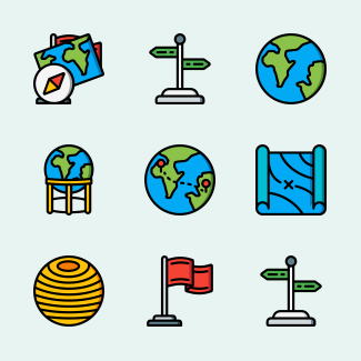 Geography icons pack