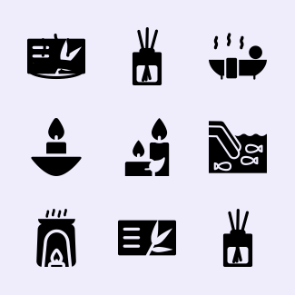 Relaxing resort icons pack