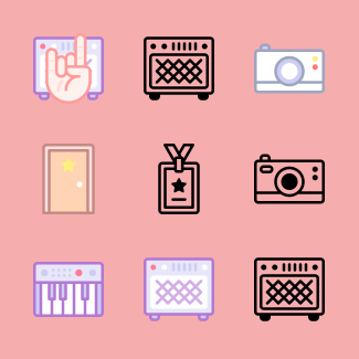Music festival icons pack