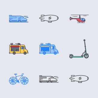 Transport icons pack