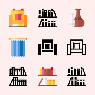 Home decoration icons pack
