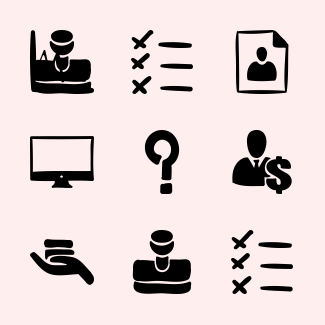 Handmade business icons pack
