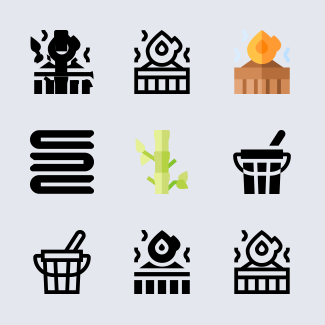 Sauna icons pack