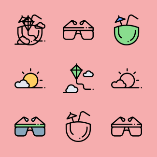 Summer Holidays icons pack