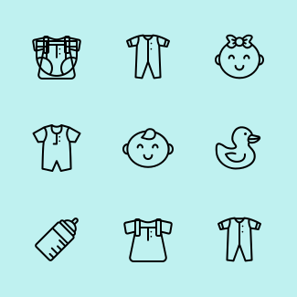 Baby Kid Child - Outline icons pack