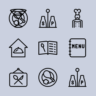Restaurant icons pack