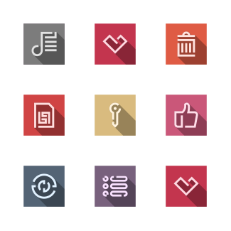 Edge App UI - Long Shadow 2.5 icons pack