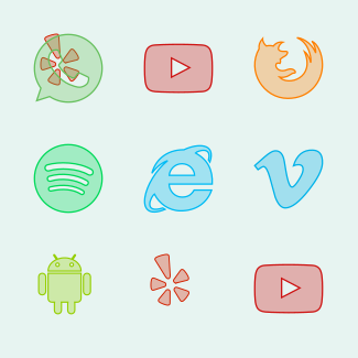 Social Line Transparent icons pack