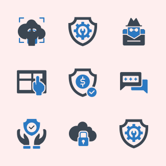 Security and protect glyph color icons pack