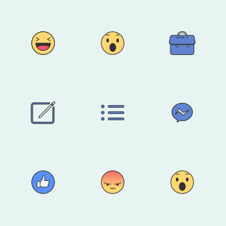 Facebook UI - Colored icons pack