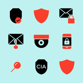 Security Double Color Red and black vol 3 icons pack