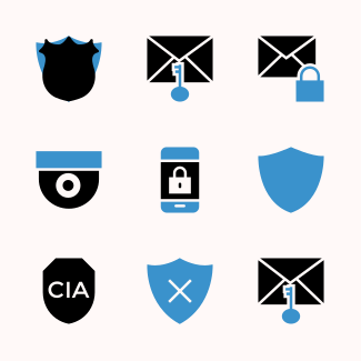 Security Double Colour Blue & Black vol 3 icons pack