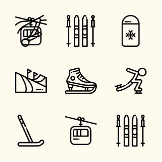 Winter sports icons pack