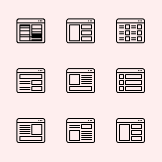 Wireframe Web icons pack