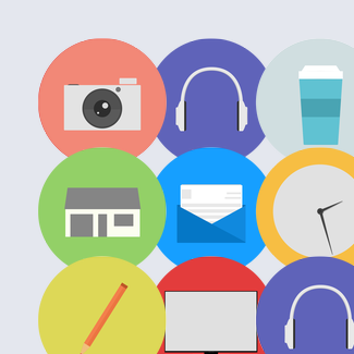 Flat Designed Circle icon icons pack