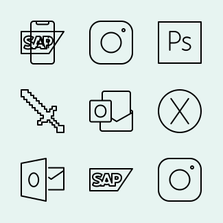 Computer technologies outline FREE icons pack