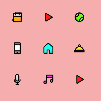 Lifestyle, Gaming & Media icons pack