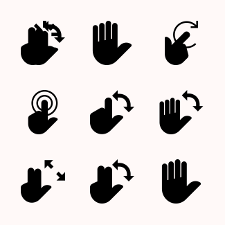 Hand gestures icons pack