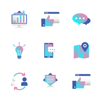 Digital Marketing Gradient - Rave and Glow icons pack