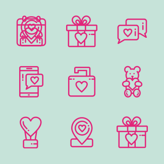 Love and Valentine icons pack