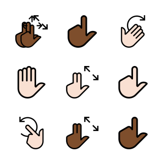 Hand gestures icons pack