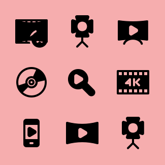 Movies and Entertainment icons pack