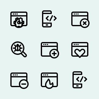 Outline Apps and Programming icons pack