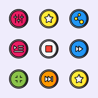 Media - Cartoony icons pack