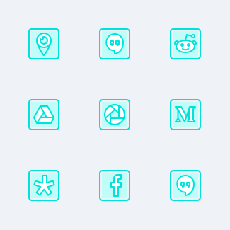 Social Media Basic - Filled Outline Blue icons pack