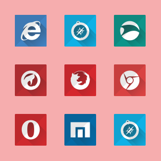 Fletro Long Shadow - Web Browsers icons pack