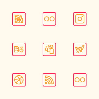 Social Media Basic - Duo color icons pack