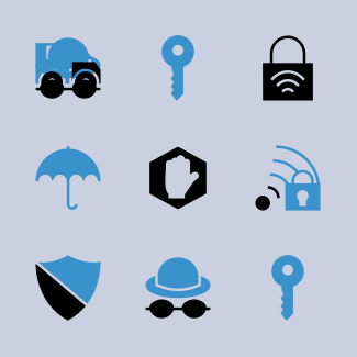 Security Double Colour Blue & Black vol 4 icons pack