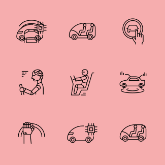 Smart car icons pack