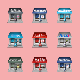 Social store icons pack