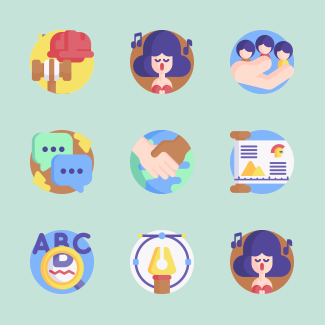 Humanities icons pack