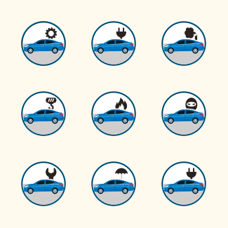 Car Insurance Icons Set icons pack