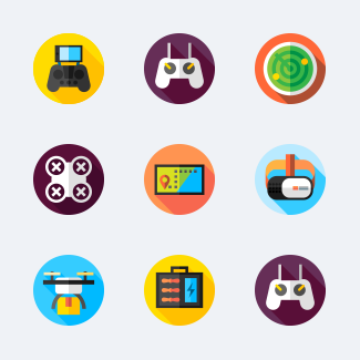 Drones icons pack