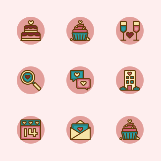 Lovely Valentine's day icons pack